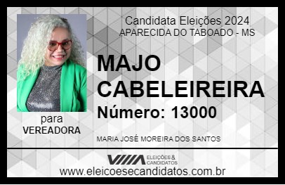 Candidato MAJO CABELEIREIRA 2024 - APARECIDA DO TABOADO - Eleições