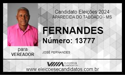 Candidato FERNANDES 2024 - APARECIDA DO TABOADO - Eleições