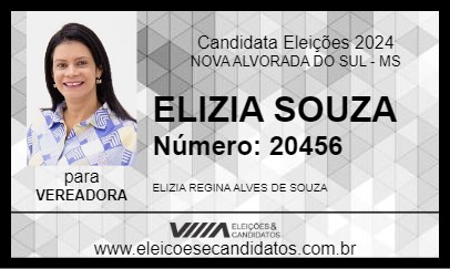 Candidato ELIZIA SOUZA 2024 - NOVA ALVORADA DO SUL - Eleições