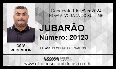 Candidato JUBARÃO 2024 - NOVA ALVORADA DO SUL - Eleições