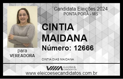 Candidato CINTIA  MAIDANA 2024 - PONTA PORÃ - Eleições