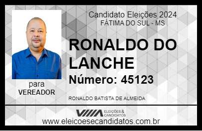 Candidato RONALDO DO LANCHE 2024 - FÁTIMA DO SUL - Eleições