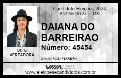 Candidato DAIANA DO BARREIRAO 2024 - FÁTIMA DO SUL - Eleições