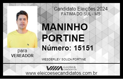 Candidato MANINHO PORTINE 2024 - FÁTIMA DO SUL - Eleições