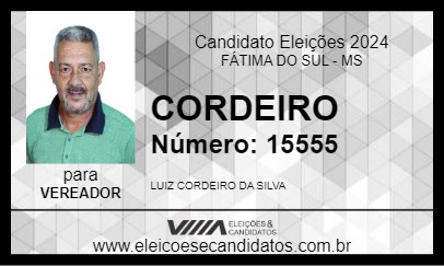 Candidato CORDEIRO 2024 - FÁTIMA DO SUL - Eleições