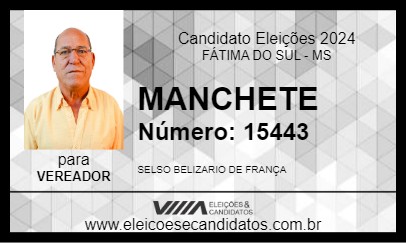 Candidato MANCHETE 2024 - FÁTIMA DO SUL - Eleições