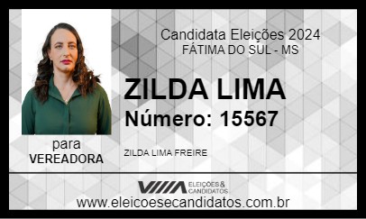 Candidato ZILDA LIMA 2024 - FÁTIMA DO SUL - Eleições