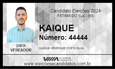 Candidato KAIQUE  2024 - FÁTIMA DO SUL - Eleições