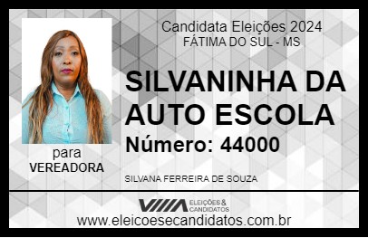 Candidato SILVANINHA DA AUTO ESCOLA 2024 - FÁTIMA DO SUL - Eleições