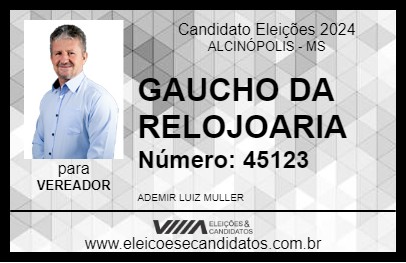 Candidato GAUCHO DA RELOJOARIA 2024 - ALCINÓPOLIS - Eleições