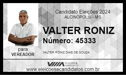 Candidato VALTER RONIZ 2024 - ALCINÓPOLIS - Eleições