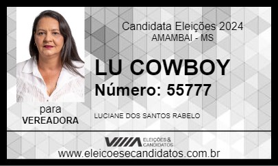 Candidato LU COWBOY 2024 - AMAMBAI - Eleições