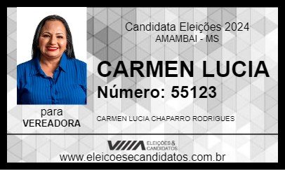 Candidato CARMEN LUCIA 2024 - AMAMBAI - Eleições