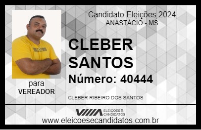 Candidato CLEBER SANTOS 2024 - ANASTÁCIO - Eleições