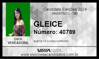 Candidato GLEICE 2024 - ANASTÁCIO - Eleições