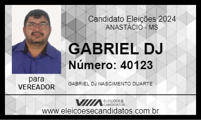 Candidato GABRIEL DJ 2024 - ANASTÁCIO - Eleições