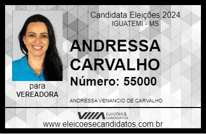 Candidato ANDRESSA CARVALHO 2024 - IGUATEMI - Eleições