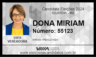 Candidato DONA MIRIAM 2024 - IGUATEMI - Eleições