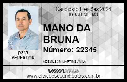 Candidato MANO DA BRUNA 2024 - IGUATEMI - Eleições