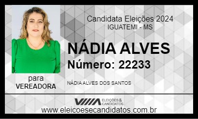 Candidato NÁDIA ALVES 2024 - IGUATEMI - Eleições