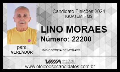 Candidato LINO MORAES 2024 - IGUATEMI - Eleições