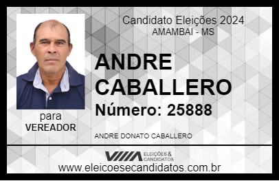 Candidato ANDRE CABALLERO 2024 - AMAMBAI - Eleições