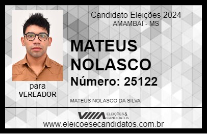 Candidato MATEUS NOLASCO 2024 - AMAMBAI - Eleições