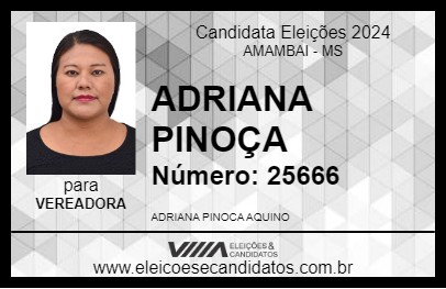 Candidato ADRIANA PINOÇA 2024 - AMAMBAI - Eleições