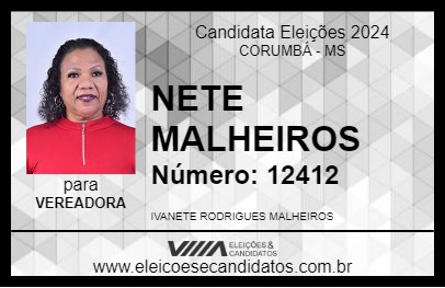 Candidato NETE MALHEIROS 2024 - CORUMBÁ - Eleições