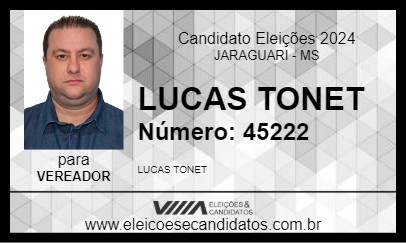 Candidato LUCAS TONET 2024 - JARAGUARI - Eleições