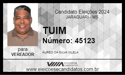 Candidato ÁUREO VILELA (TUIM) 2024 - JARAGUARI - Eleições