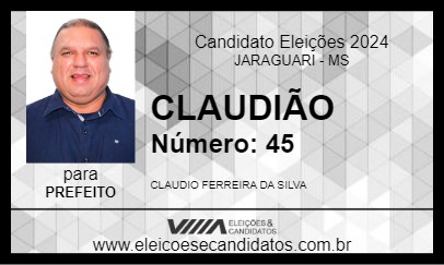 Candidato CLAUDIÃO 2024 - JARAGUARI - Eleições