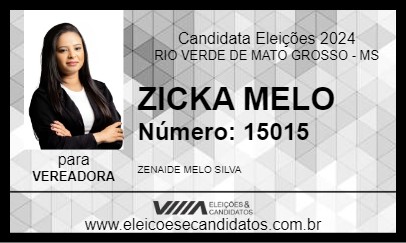 Candidato ZICKA MELO 2024 - RIO VERDE DE MATO GROSSO - Eleições