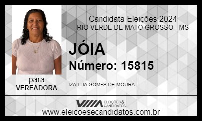 Candidato JÓIA 2024 - RIO VERDE DE MATO GROSSO - Eleições