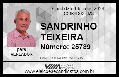 Candidato SANDRINHO TEIXEIRA 2024 - DOURADOS - Eleições