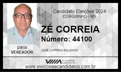 Candidato ZÉ CORREIA 2024 - CORGUINHO - Eleições