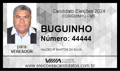 Candidato BUGUINHO 2024 - CORGUINHO - Eleições