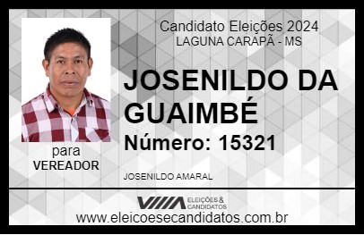 Candidato JOSENILDO DA GUAIMBÉ 2024 - LAGUNA CARAPÃ - Eleições