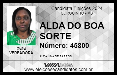 Candidato ALDA DO BOA SORTE 2024 - CORGUINHO - Eleições