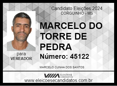 Candidato MARCELO DO TORRE DE PEDRA 2024 - CORGUINHO - Eleições