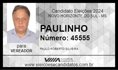 Candidato PAULINHO 2024 - NOVO HORIZONTE DO SUL - Eleições