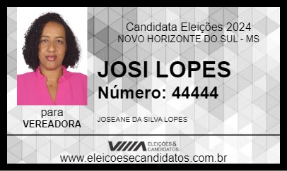 Candidato JOSI LOPES 2024 - NOVO HORIZONTE DO SUL - Eleições