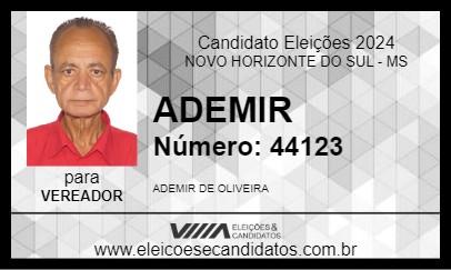 Candidato ADEMIR 2024 - NOVO HORIZONTE DO SUL - Eleições