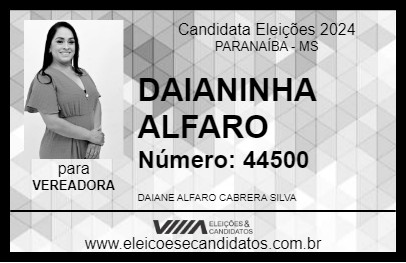 Candidato DAIANINHA ALFARO 2024 - PARANAÍBA - Eleições