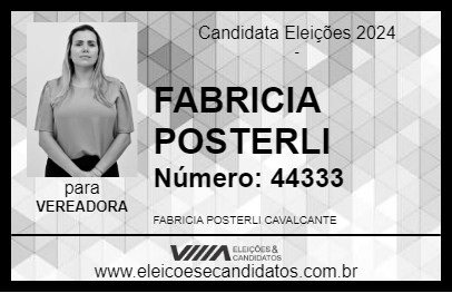 Candidato FABRICIA POSTERLI CAVALCANTE 2024 - PARANAÍBA - Eleições