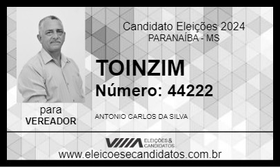 Candidato TOINZINHO 2024 - PARANAÍBA - Eleições