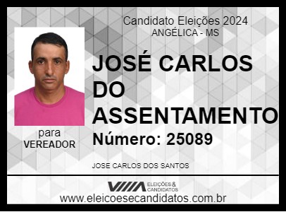 Candidato JOSÉ CARLOS DO ASSENTAMENTO 2024 - ANGÉLICA - Eleições