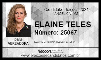 Candidato ELAINE TELES 2024 - ANGÉLICA - Eleições