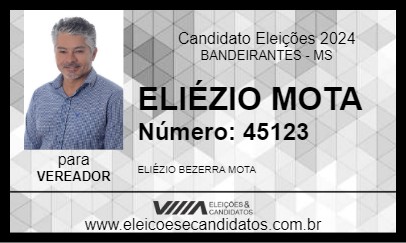 Candidato ELIÉZIO MOTA 2024 - BANDEIRANTES - Eleições