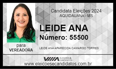 Candidato LEIDE ANA 2024 - AQUIDAUANA - Eleições